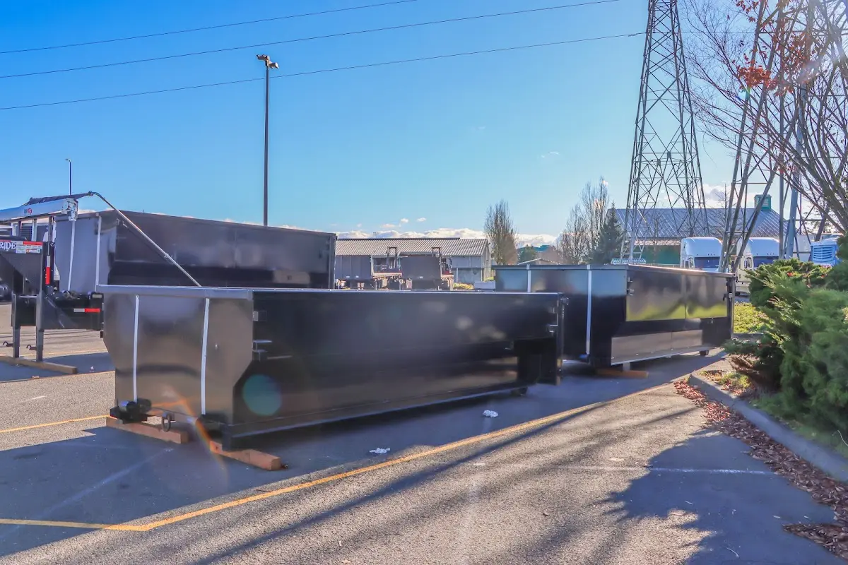 Roll-off dumpster ready for waste disposal at job site for Estate Cleanout Dumpster Rental in Borger